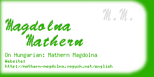 magdolna mathern business card